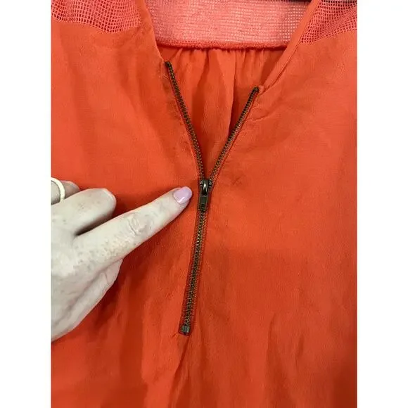 Women's Orange Pixley Zip Zipper Tank Top Size Medium - Picture 6 of 7